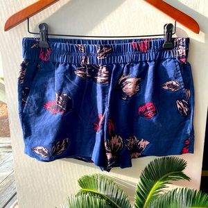 J CREW Boardwalk Navy Blue Floral Print Shorts